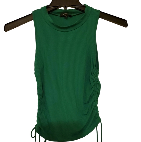 Ambiance Ribbed Tank Top Green S - Picture 3 of 5